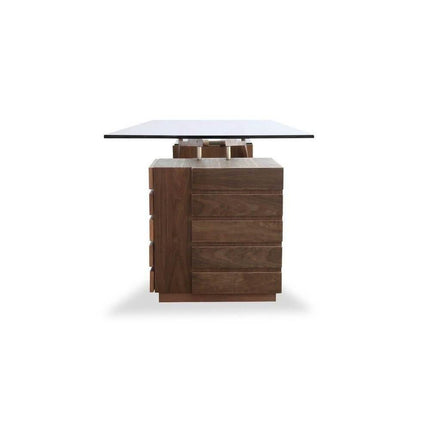 Futuristic Walnut Protractor Modern Desk