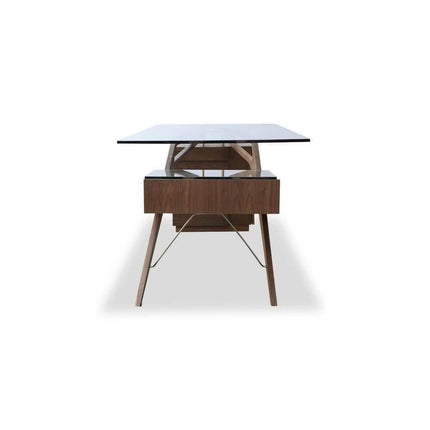 Futuristic Walnut Protractor Modern Desk