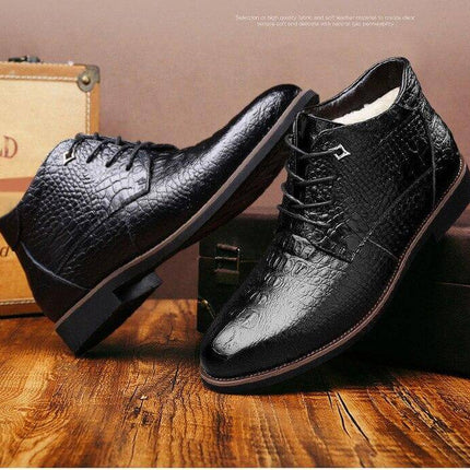 Leather Warm Thick Men Winter Boots