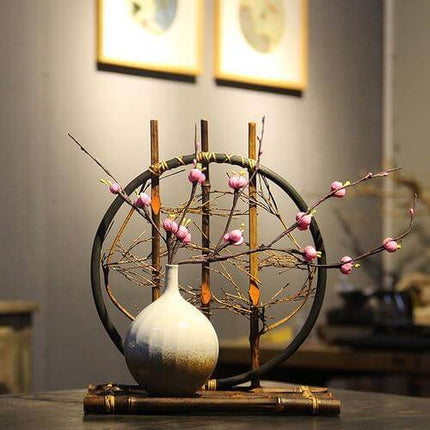 Handmade Bamboo Ceramic Flower Vase