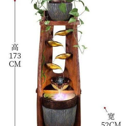 Gold Leaf Lucky Fengshui Water Fountain