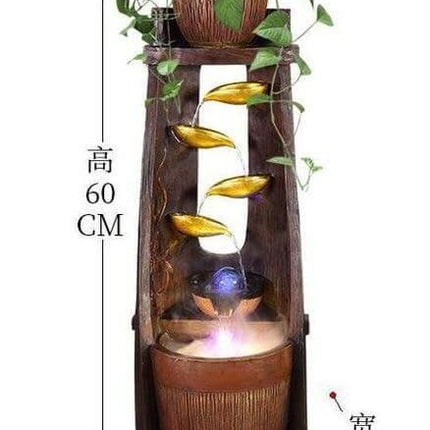 Gold Leaf Lucky Fengshui Water Fountain