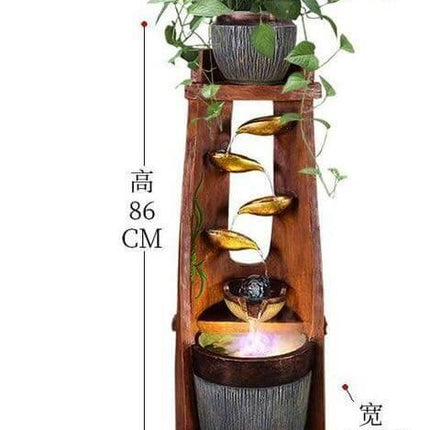 Gold Leaf Lucky Fengshui Water Fountain