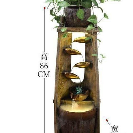 Gold Leaf Lucky Fengshui Water Fountain