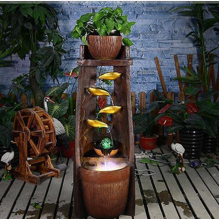 Gold Leaf Lucky Fengshui Water Fountain