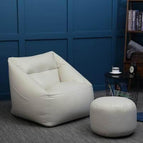 white chair w ottoman