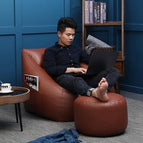 brown chair w ottoman