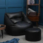 black chair w ottoman