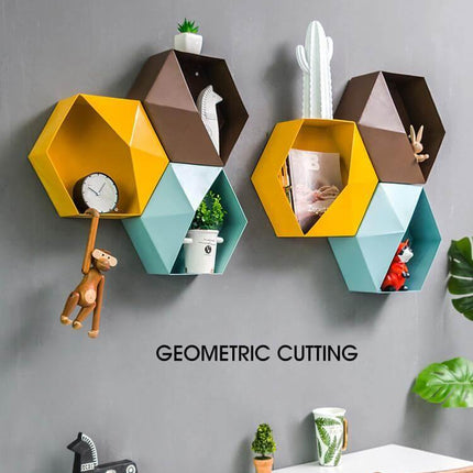 Nordic Geometric Diamond Shelf Wall Vase
