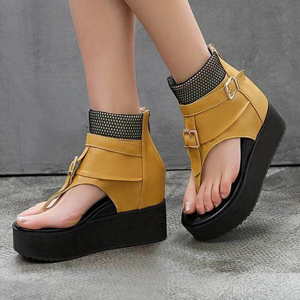 Leather Gladiator Platform Sandals