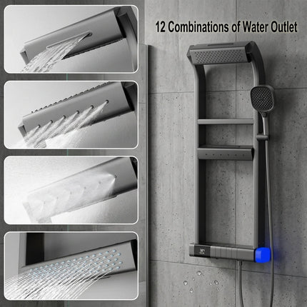 Modern LED Digital Display Thermostatic Piano Keys Shower Set