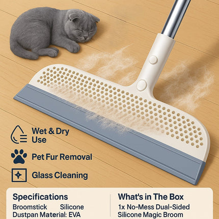 No-Mess Dual-Sided Silicone Magic Broom