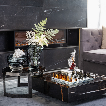 Modern Geometric Crystal Chess Board