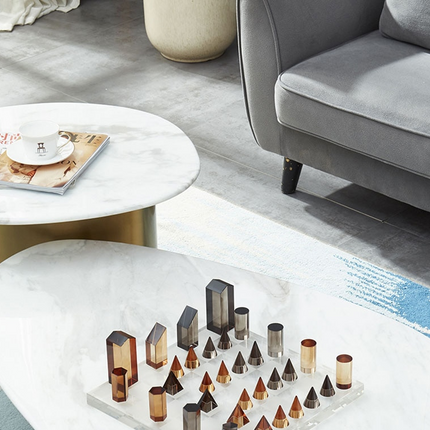 Modern Geometric Crystal Chess Board