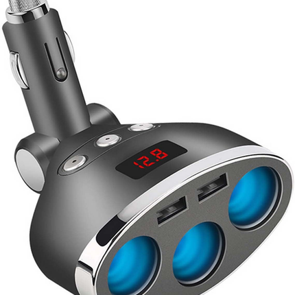 3in1 Dual USB Port Car Lighter Socket Splitter
