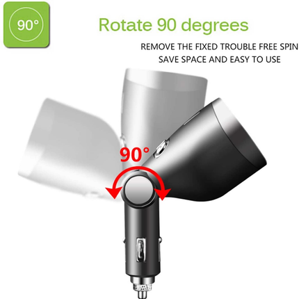 3in1 Dual USB Port Car Lighter Socket Splitter