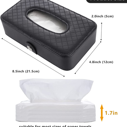 Luxury Leather Hanging Car Tissue Box