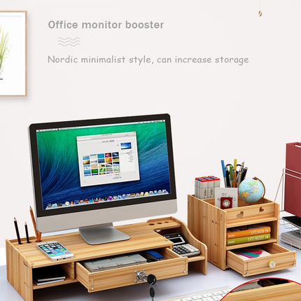 Home Office Wooden Monitor Riser Stand
