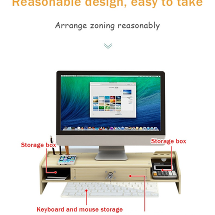 Home Office Wooden Monitor Riser Stand