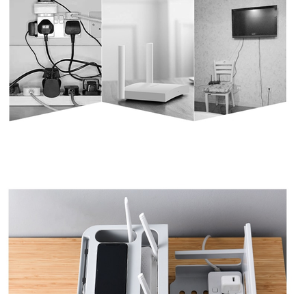 Wall-Mounted Wifi Cable Socket Storage Organizer Box