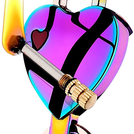 Stylish Heart Permanent Keychain Match Lighter