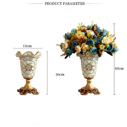 European Luxury Diamond Resin Vase