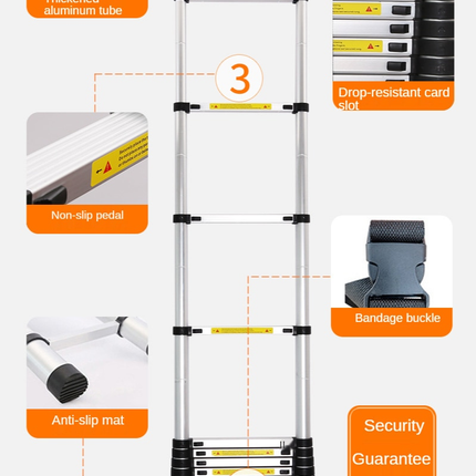 Adjustable Non-Slip Foldable Telescopic Ladder