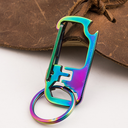 Stainless Steel EDC Multi Tool Bottle Opener Keychain