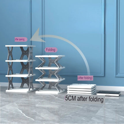 Space Saving Foldable Stackable Shoe Storage Rack