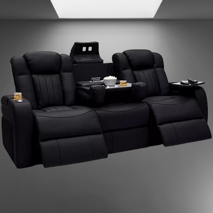 Leather Electric Power Reclining Cinema Sofa