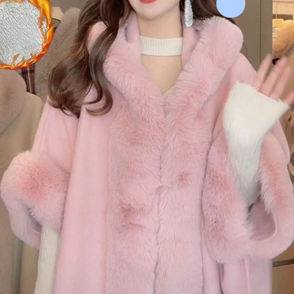 Wearable Blanket Women Lining Long Poncho