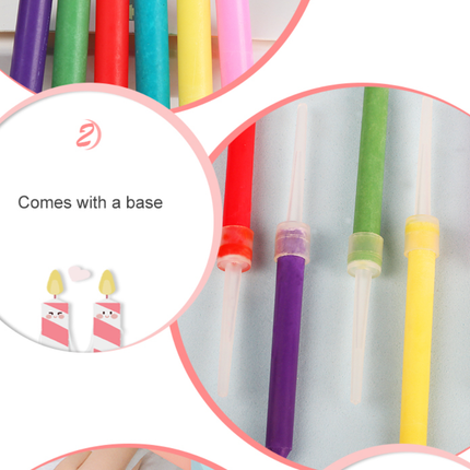 12Pcs Colorful Flame Birthday Candles
