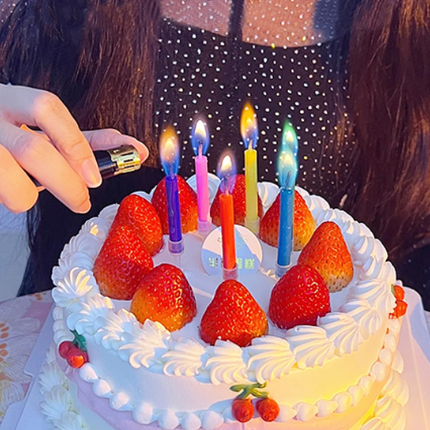 12Pcs Colorful Flame Birthday Candles