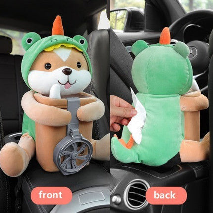 Cute Plush Animals Armrest Tissue Box
