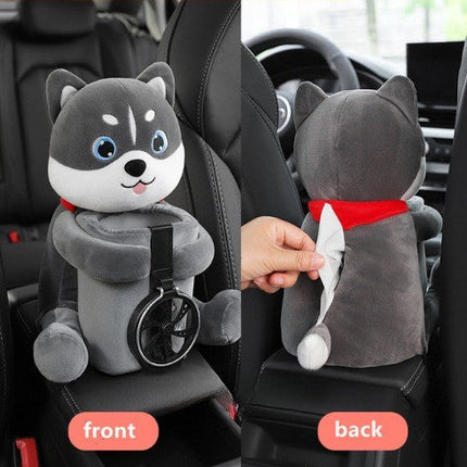 Cute Plush Animals Armrest Tissue Box