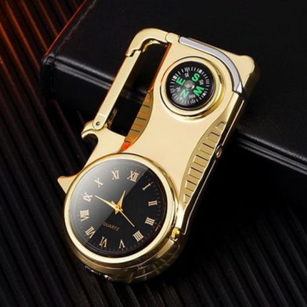 Compass Fire Camping Windproof Lighter Watch