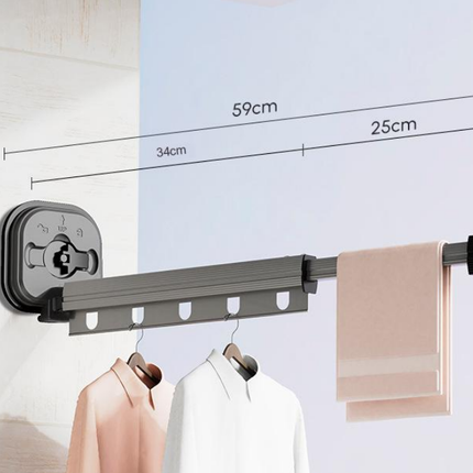 Easy Hang Wall-Mounted No-Punch Retractable Laundry Rack