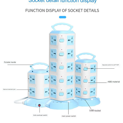 Tower Design Surge Protector Vertical Power Strip