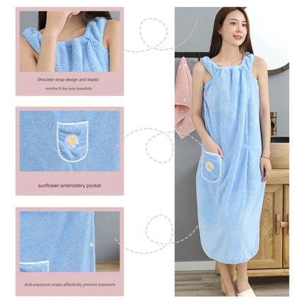 Quick Absorb Velvet Luxury Cute Wearable Bathrobe