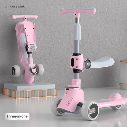 3in1 Foldable Musical Light-Up Kids Scooter