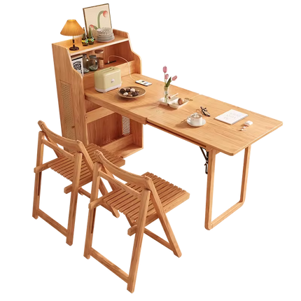 Hidden Cabinet Space Saver Foldable Dining Table Chair Set