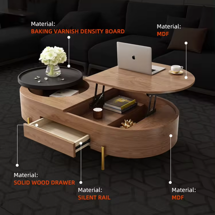 American Style Wooden Nordic Space Saving Coffee Table