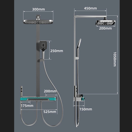 Piano Smart Digital Massage Spray Shower System Set