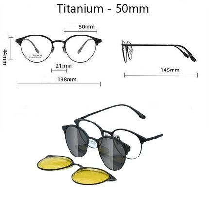 Pure Titanium Magnetic Clip-On Glasses
