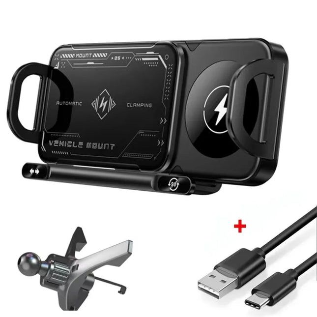 Touch & Rotate Automatic Universal Car Wireless Charge Phone Holder