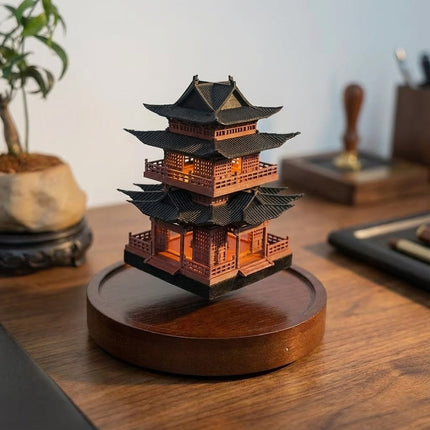 Levitating Pagoda Architectural Desk Decor