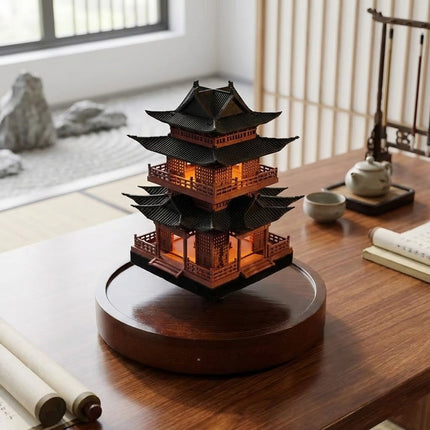 Levitating Pagoda Architectural Desk Decor