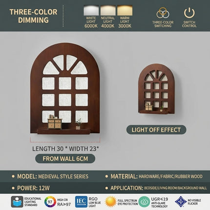 Japanese Style Arched Window Wall Lamp