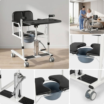 4-in-1 Shower & Transport Hydraulic Patient Lift Nursing Chair