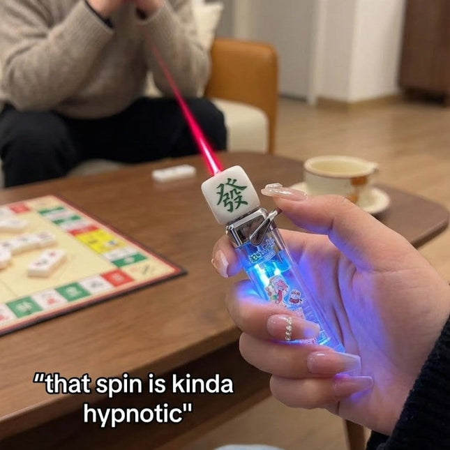 Rotating Dice Head LED Jet Flame Lighter
